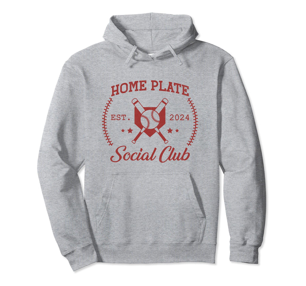 2024 Home Plate Social Club Softball Hoodie - Aesthetic Graphic for Adults - T-Shirt, Sweatshirt, Hoodie