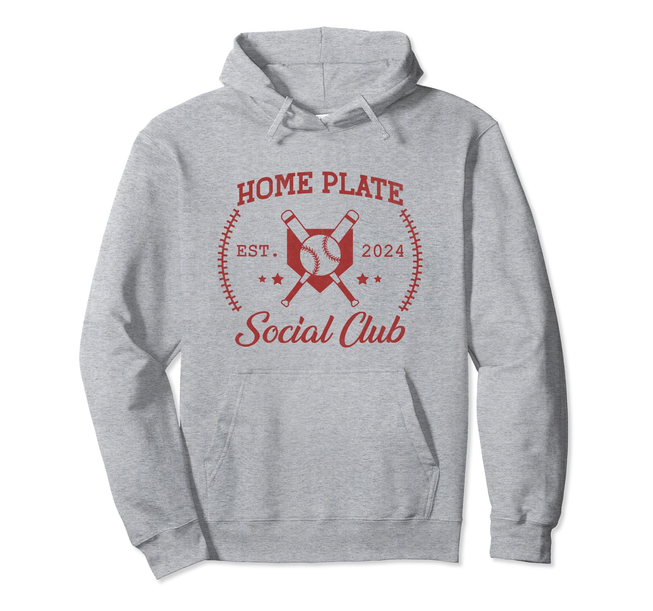 2024 Home Plate Social Club Softball Hoodie - Aesthetic Graphic for Adults - T-Shirt, Sweatshirt, Hoodie