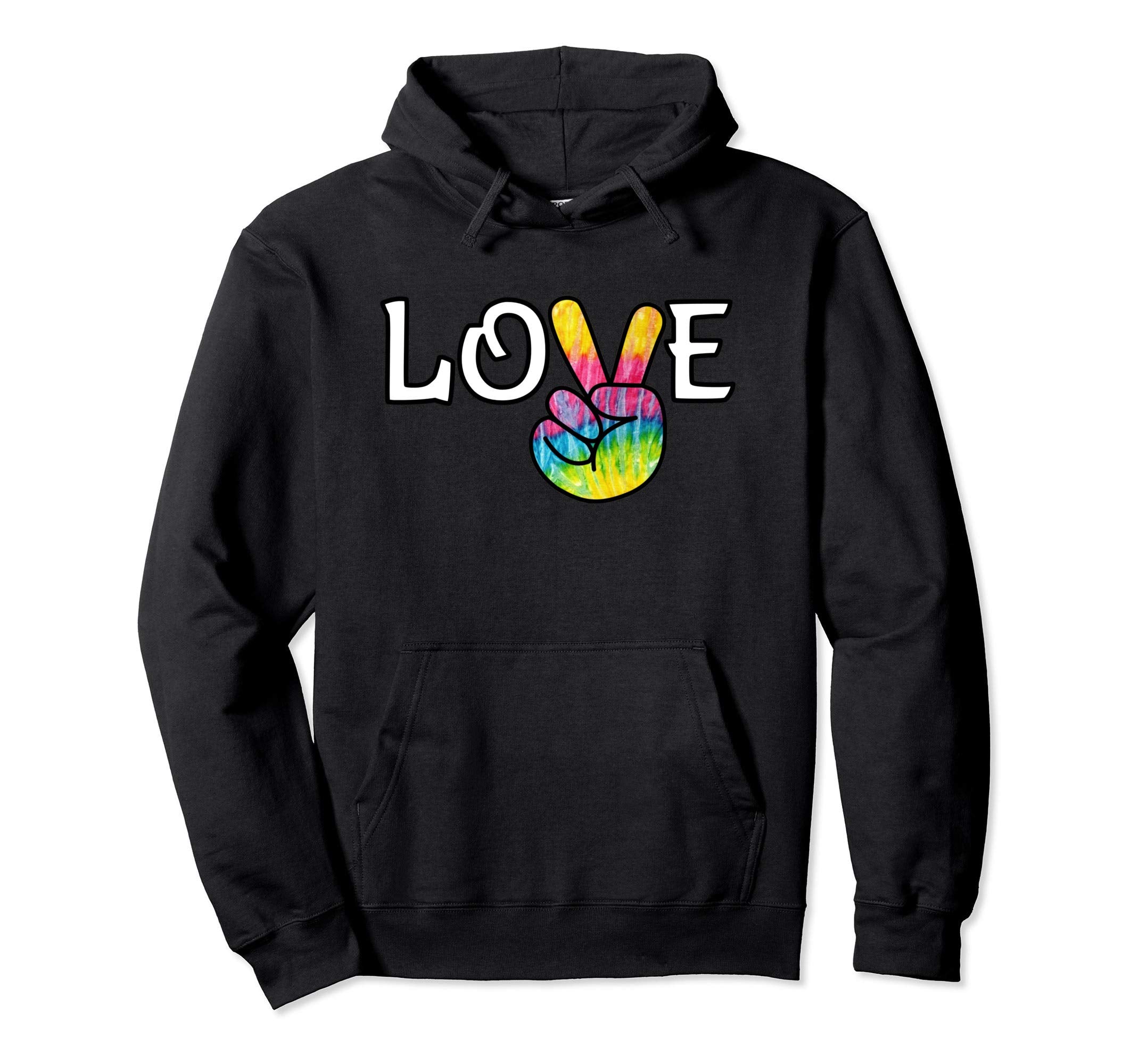 Love Peace Sign Hippie 60S Boho Hoodie - Fun Novelty Design Men Women - T-Shirt, Sweatshirt, Hoodie