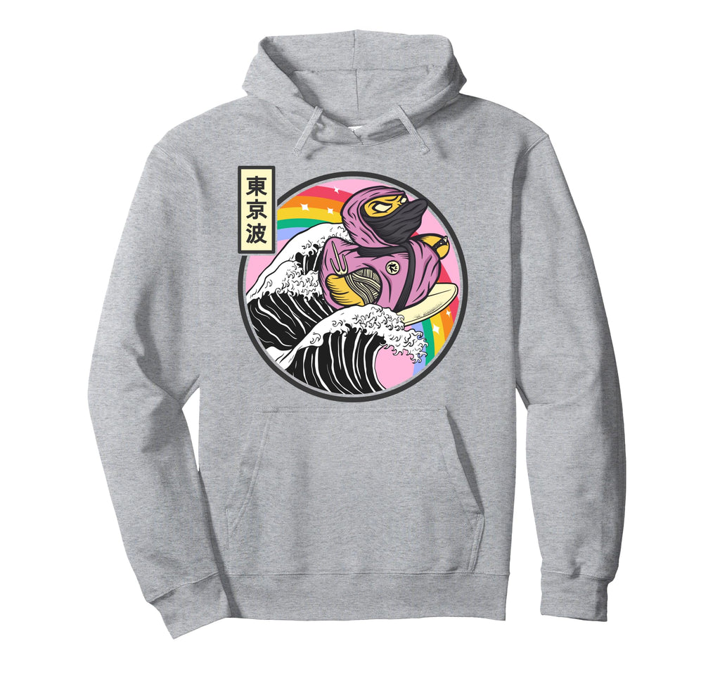 Ninja Rubber Duck Surfing Kanagawa Wave Hoodie - Novelty Apparel Unisex - T-Shirt, Sweatshirt, Hoodie