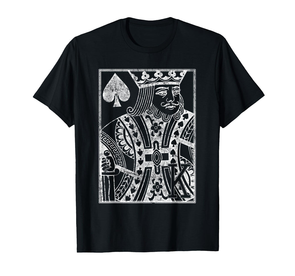 King Spades Distressed Playing Card T-Shirt - Aesthetic Graphic Men Women - T-Shirt, Sweatshirt, Hoodie