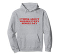 I Think About Worms Every Single Day Hoodie - Minimalist Print for Adults - T-Shirt, Sweatshirt, Hoodie