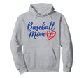 Baseball Mom Heart Matching Mama Mothers Hoodie - Unique Graphic Men Women - T-Shirt, Sweatshirt, Hoodie