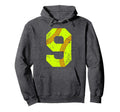 Softball 9 Jersey Number Hoodie - Graphic Print Men Women - T-Shirt, Sweatshirt, Hoodie