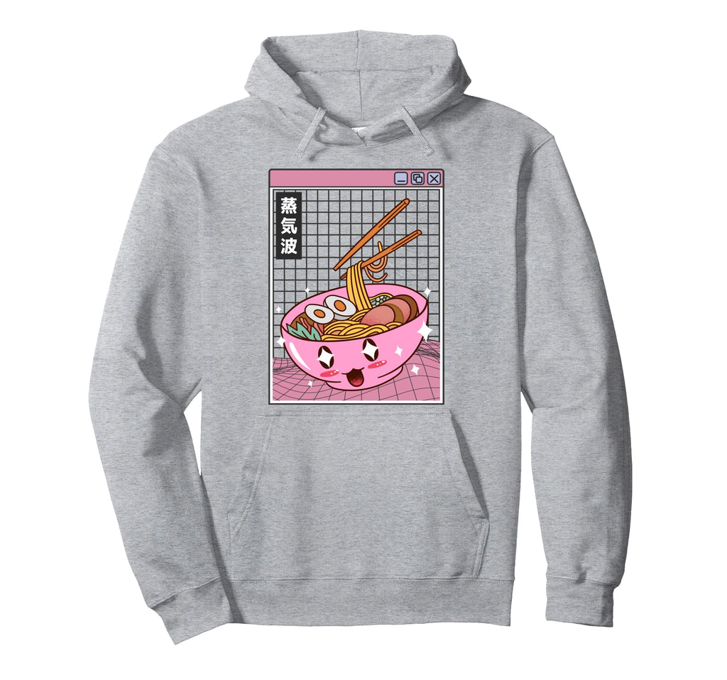 Ramen Noodles Bowl Kawaii Grid Hoodie - Casual Everyday Wear Men Women - T-Shirt, Sweatshirt, Hoodie