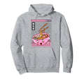 Ramen Noodles Bowl Kawaii Grid Hoodie - Casual Everyday Wear Men Women - T-Shirt, Sweatshirt, Hoodie