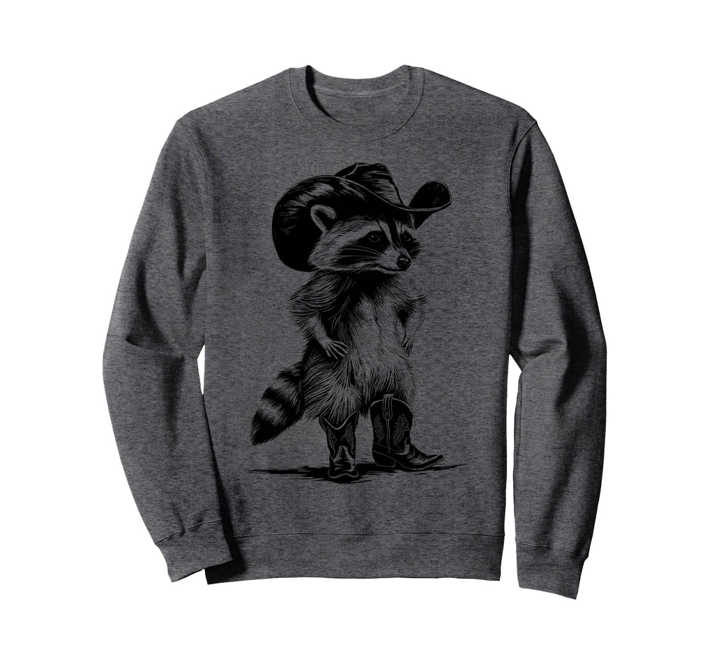 Raccoon Cowboy Cowgirl Western Sweatshirt - Fun Novelty Design Unisex - T-Shirt, Sweatshirt, Hoodie