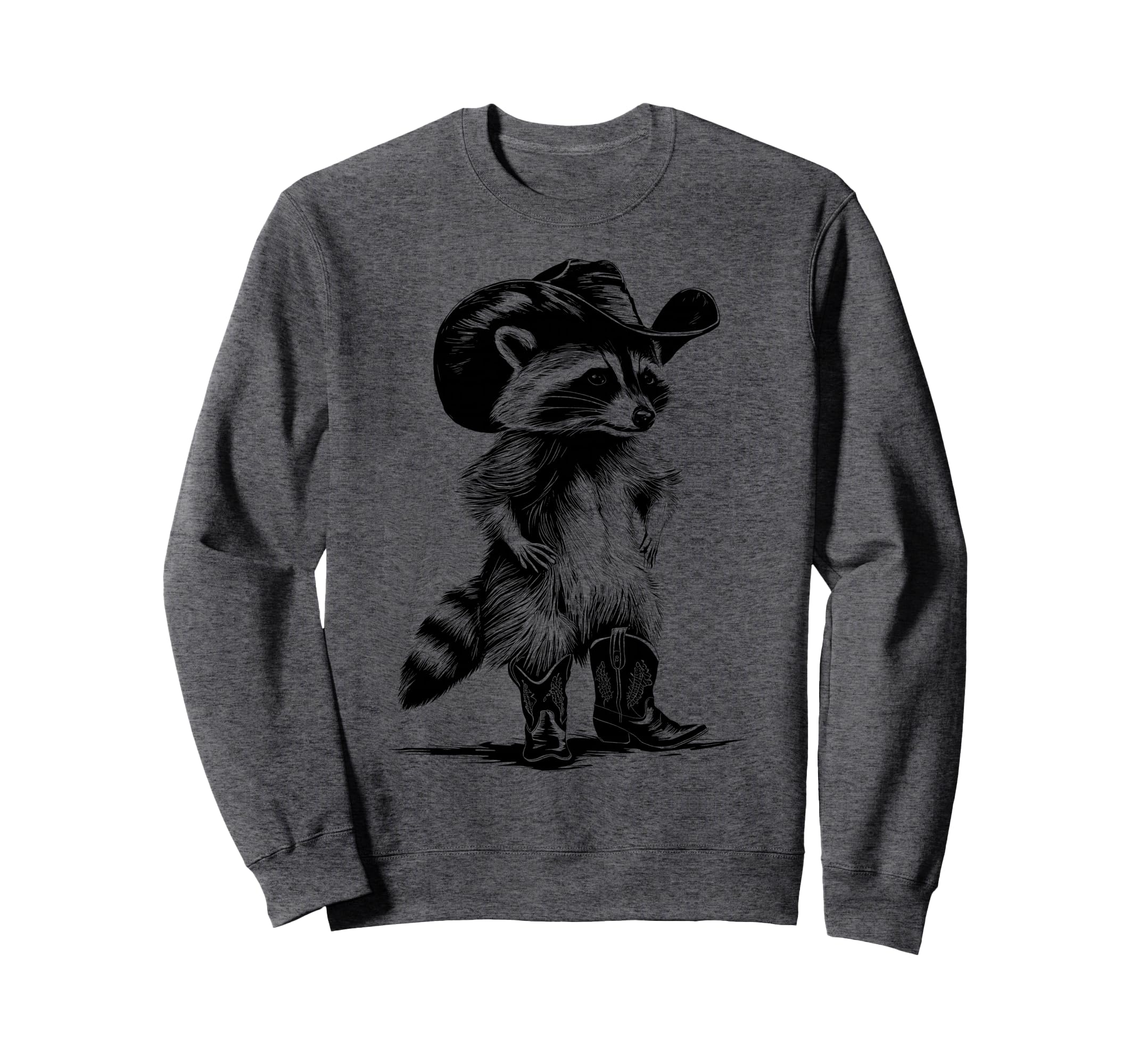 Raccoon Cowboy Cowgirl Western Sweatshirt - Fun Novelty Design Unisex - T-Shirt, Sweatshirt, Hoodie