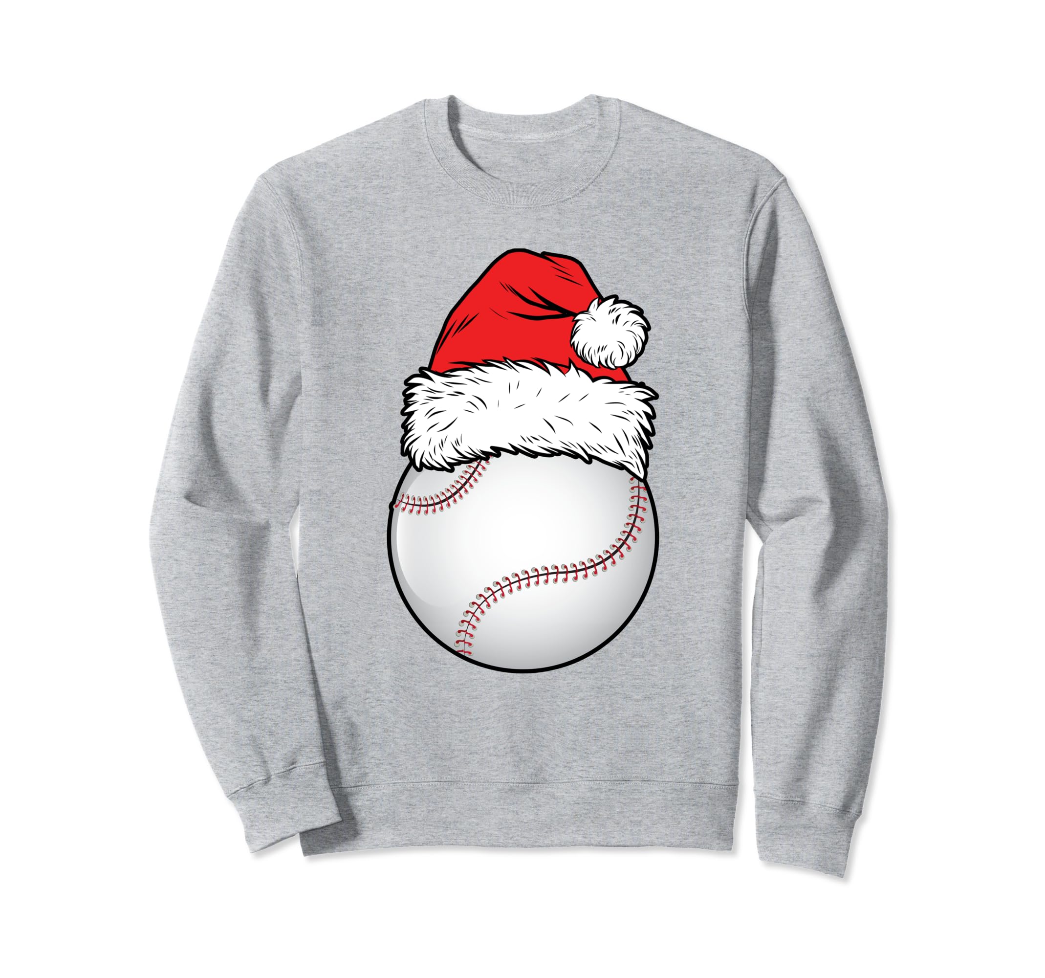 Baseball Ball Santa Hat Matching Sweatshirt - Aesthetic Graphic for Adults - T-Shirt, Sweatshirt, Hoodie