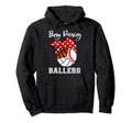 Busy Raising Ballers Baseball Volleyball Hoodie - Graphic Print for Adults - T-Shirt, Sweatshirt, Hoodie