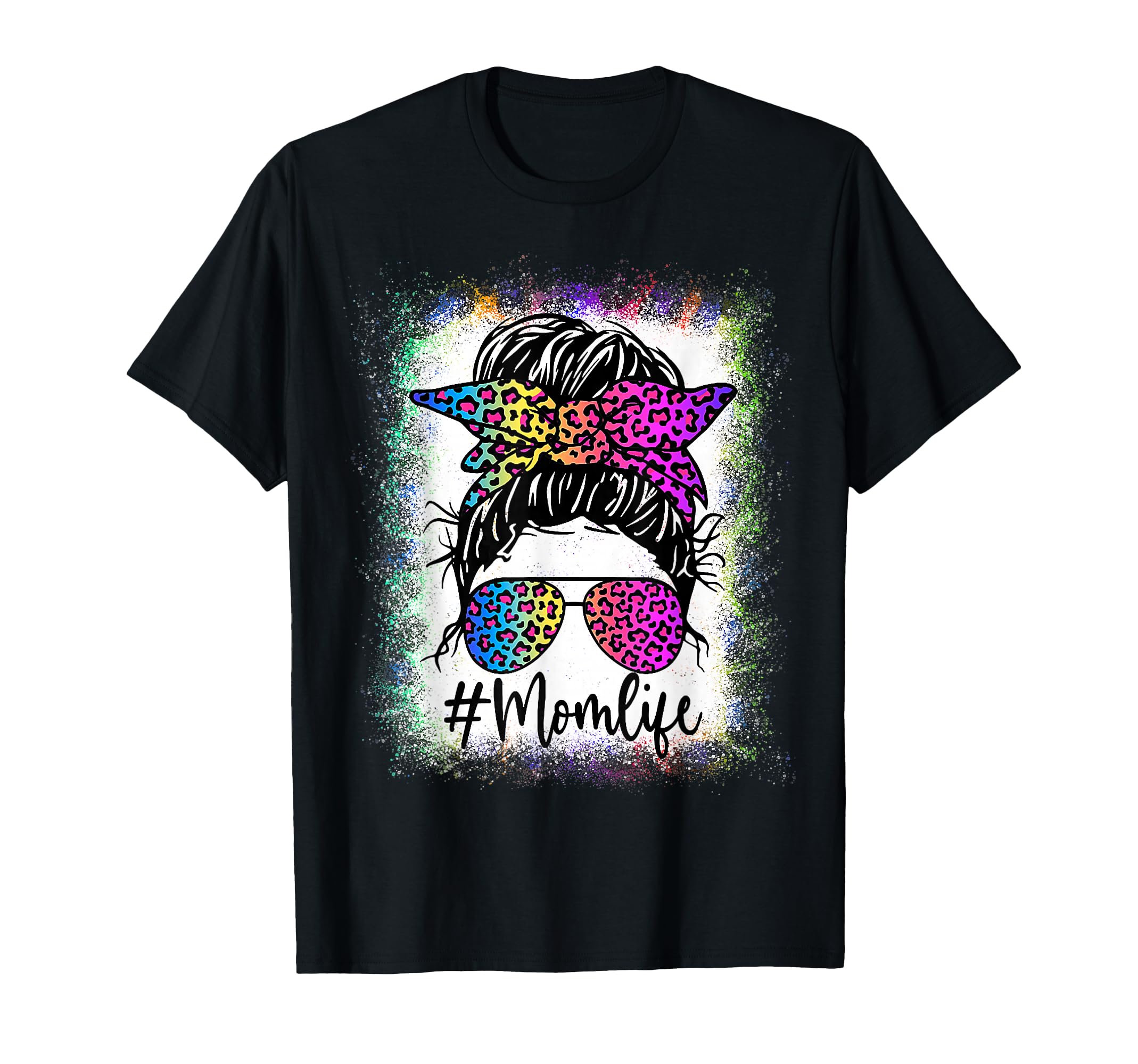 Womens Mom Life Bleached Rainbow Leopard T-Shirt - Streetwear Style Unisex - T-Shirt, Sweatshirt, Hoodie
