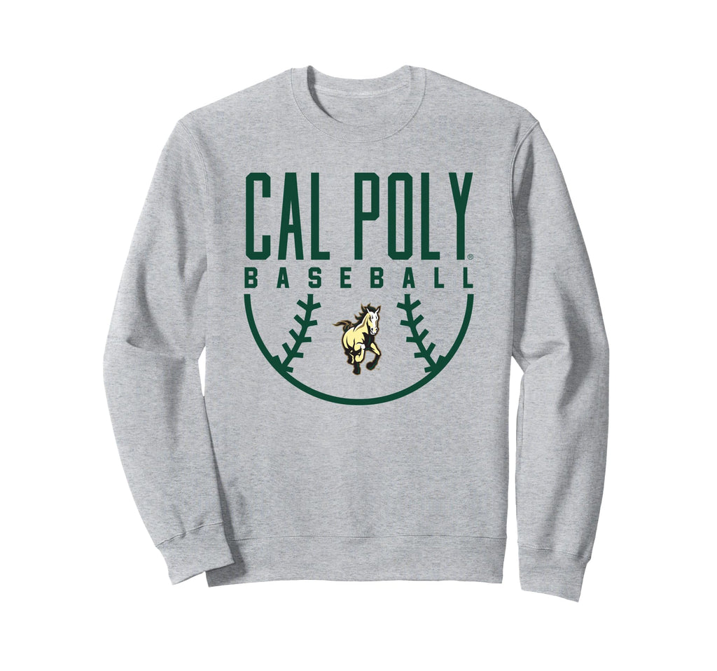 Cal Poly Mustangs Baseball Arch Sweatshirt - Aesthetic Graphic for Adults - T-Shirt, Sweatshirt, Hoodie