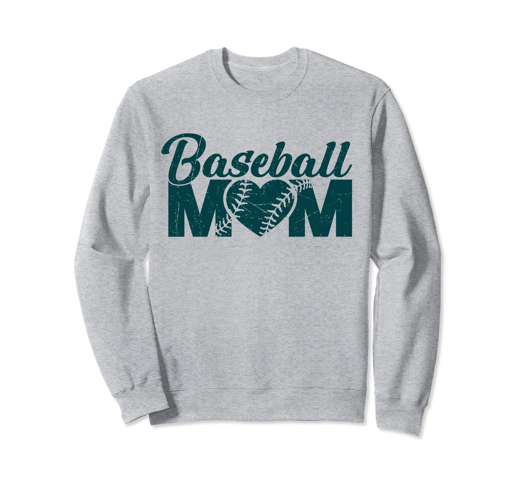 Baseball Mom Funny Heart Present Sweatshirt - Aesthetic Graphic Unisex - T-Shirt, Sweatshirt, Hoodie