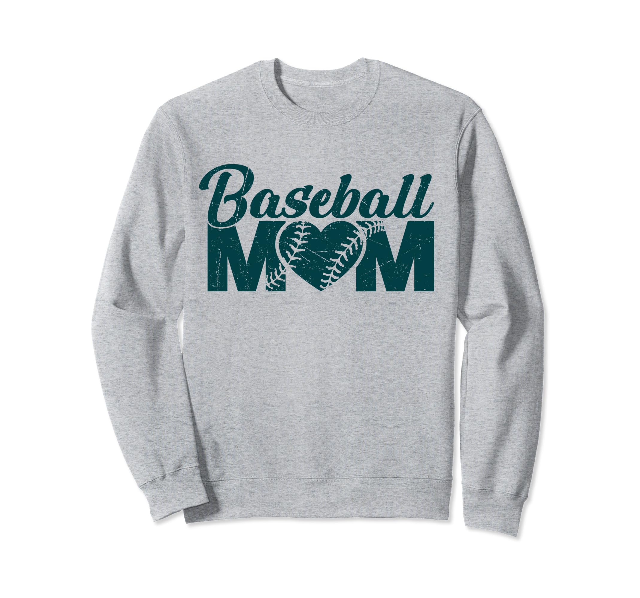 Baseball Mom Funny Heart Present Sweatshirt - Aesthetic Graphic Unisex - T-Shirt, Sweatshirt, Hoodie