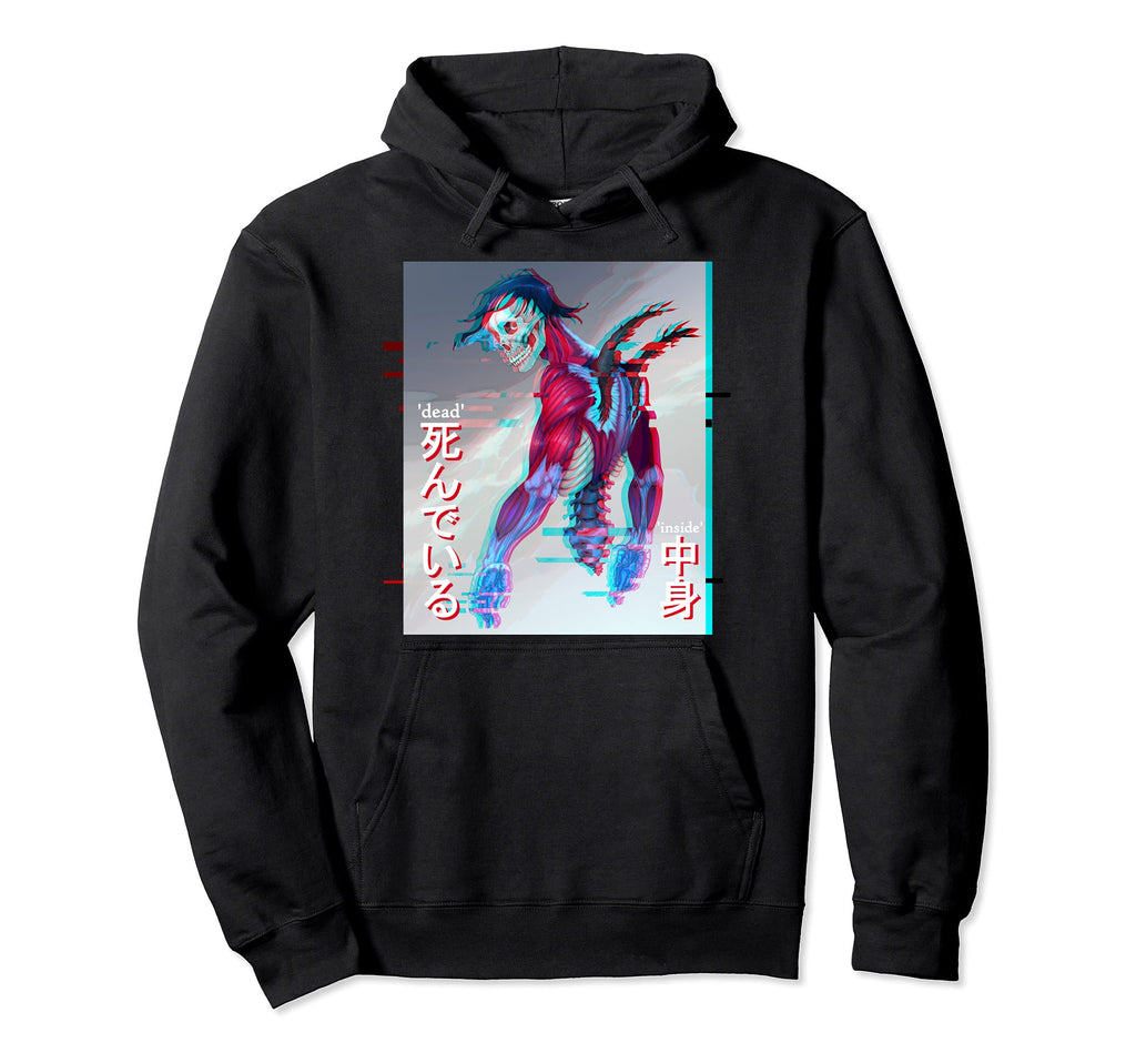 Dead Inside Japan Kanji Anime Gothic Hoodie - Trendy Graphic for Adults - T-Shirt, Sweatshirt, Hoodie
