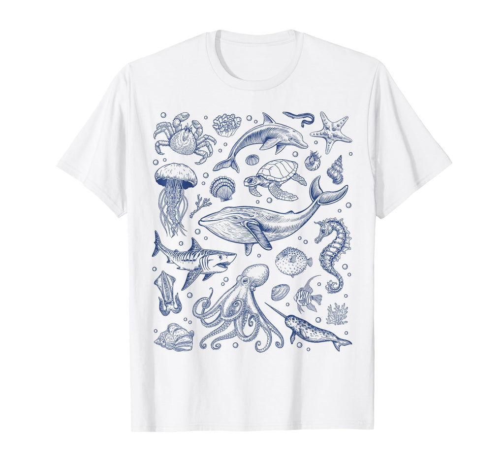 Ocean Life Sea Aesthetic Dolphin T-Shirt - Fun Novelty Design Men Women - T-Shirt, Sweatshirt, Hoodie