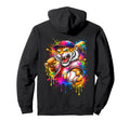Fierce Tiger Baseball Player Paint Hoodie - Graphic Print for Adults - T-Shirt, Sweatshirt, Hoodie
