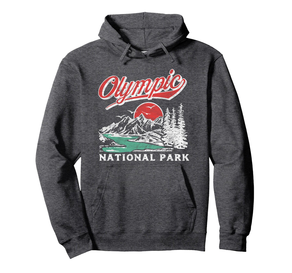 Olympic National Park 80S Mountains Hoodie - Minimalist Print Men Women - T-Shirt, Sweatshirt, Hoodie