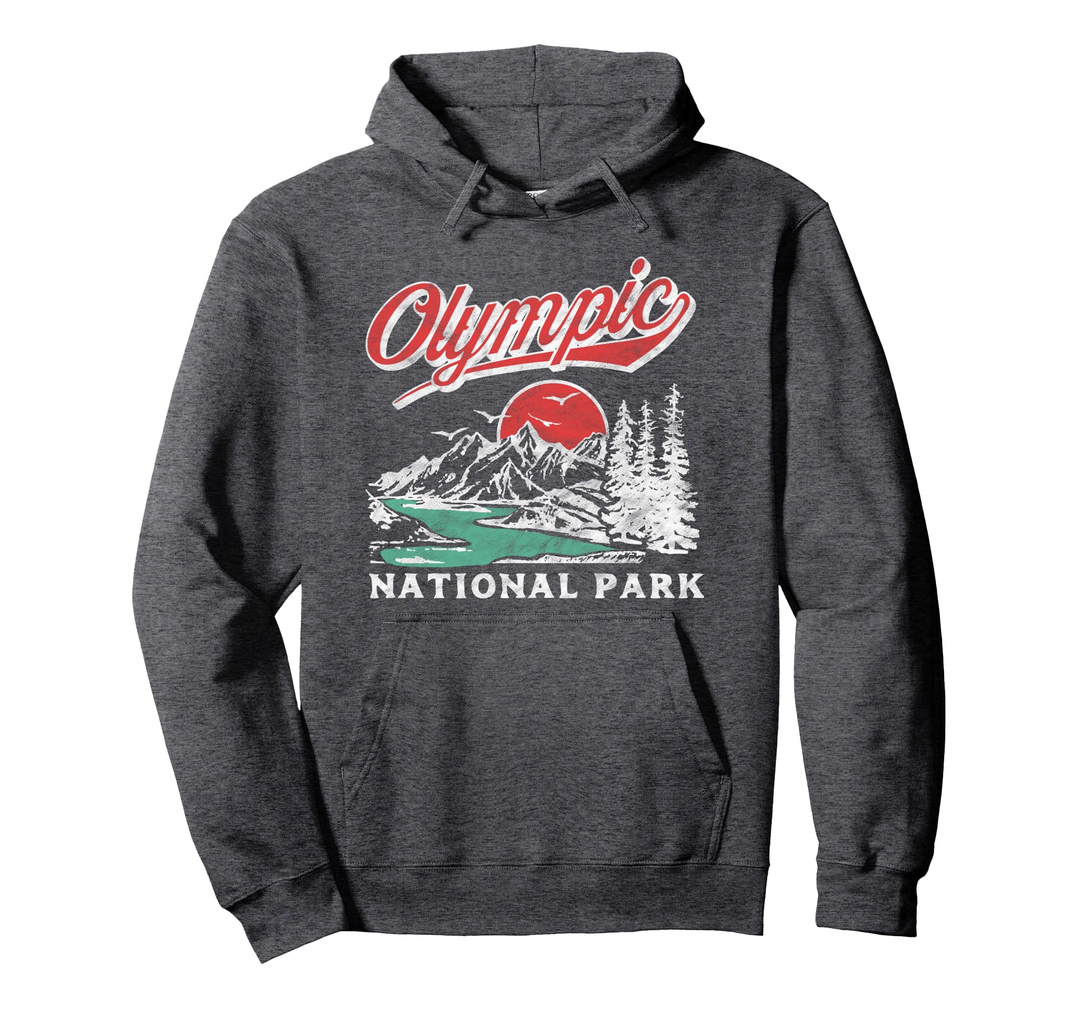 Olympic National Park 80S Mountains Hoodie - Minimalist Print Men Women - T-Shirt, Sweatshirt, Hoodie