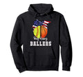 Busy Raising Ballers Softball Basketball Hoodie - Novelty Apparel Unisex - T-Shirt, Sweatshirt, Hoodie