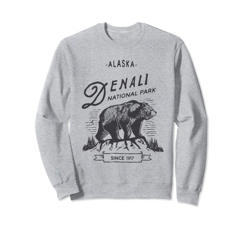 Denali National Park Bear Alaska Sweatshirt - Novelty Apparel Unisex - T-Shirt, Sweatshirt, Hoodie