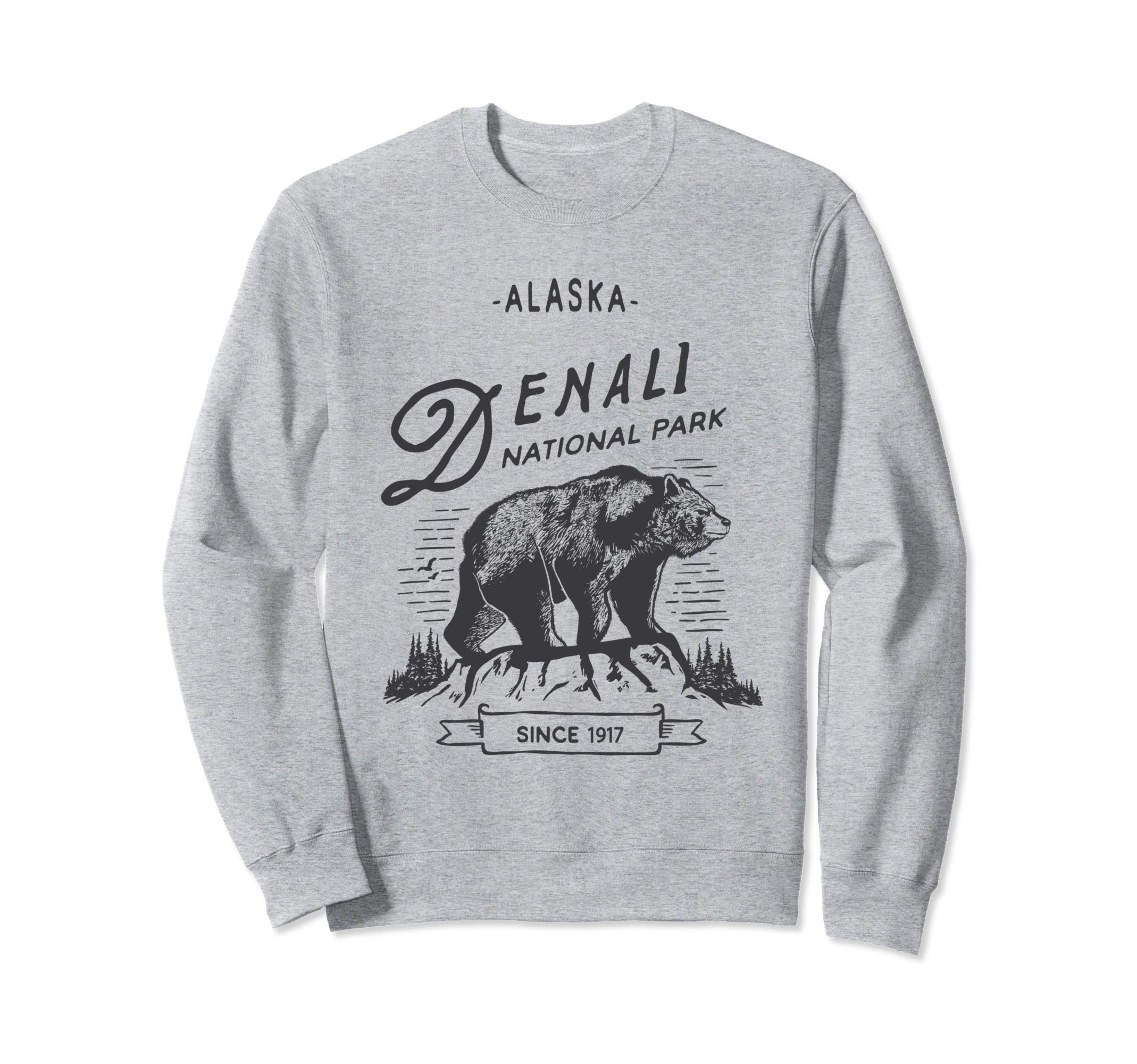 Denali National Park Bear Alaska Sweatshirt - Novelty Apparel Unisex - T-Shirt, Sweatshirt, Hoodie