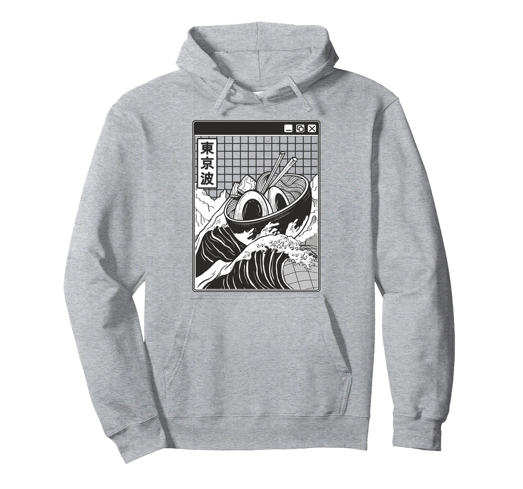 Ramen Bowl Surfing Kanagawa Wave Japan Hoodie - Trendy Graphic Men Women - T-Shirt, Sweatshirt, Hoodie