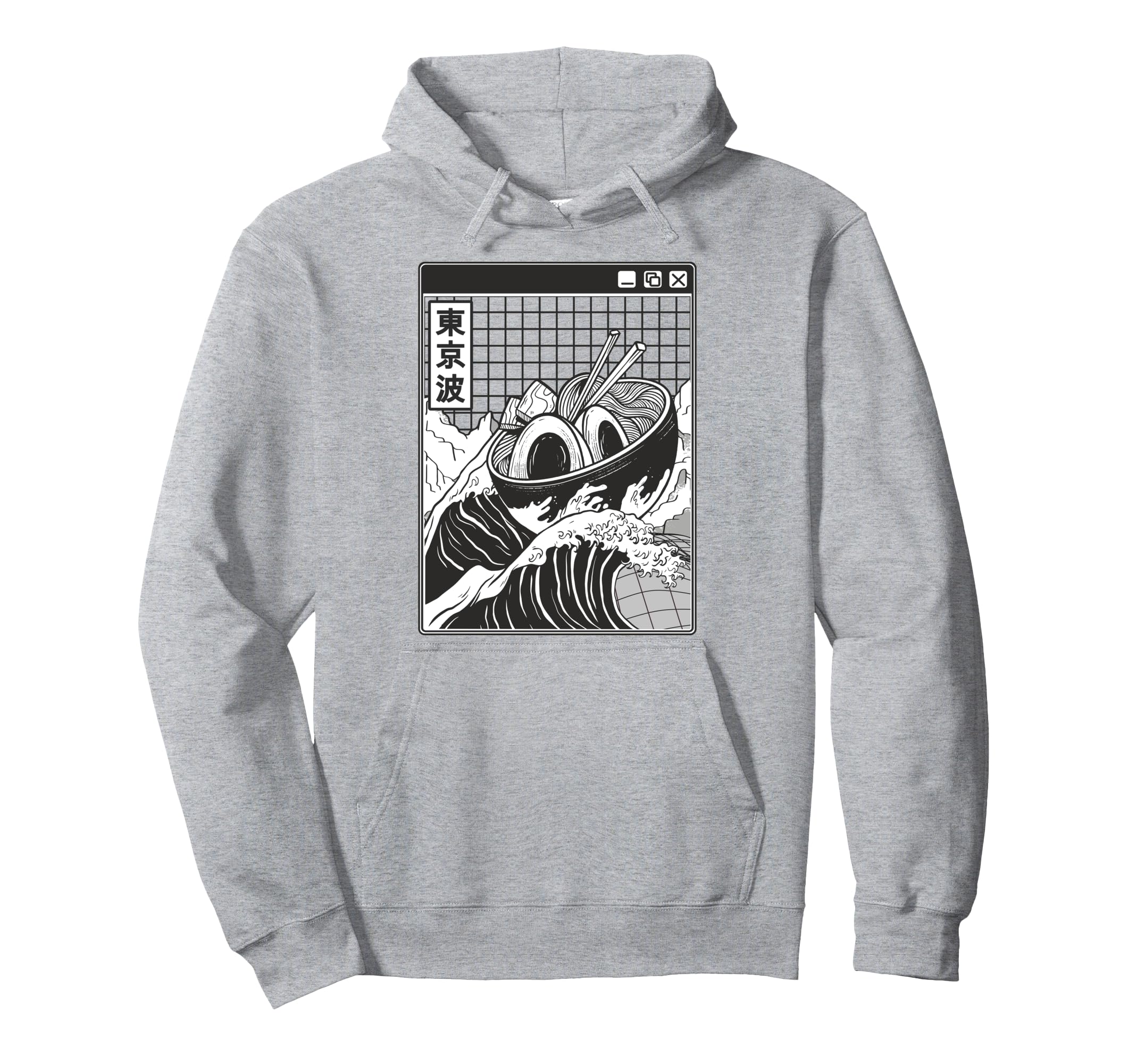 Ramen Bowl Surfing Kanagawa Wave Japan Hoodie - Trendy Graphic Men Women - T-Shirt, Sweatshirt, Hoodie
