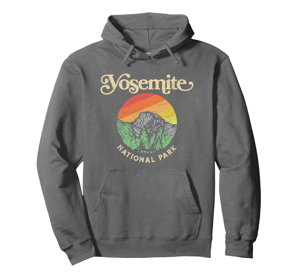 Yosemite National Park Sixties Vibe Half Dome Hoodie - Graphic Print Unisex - T-Shirt, Sweatshirt, Hoodie