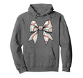 Baseball Coquette Bow Baseball Mom Ribbon Hoodie - Trendy Graphic Unisex - T-Shirt, Sweatshirt, Hoodie