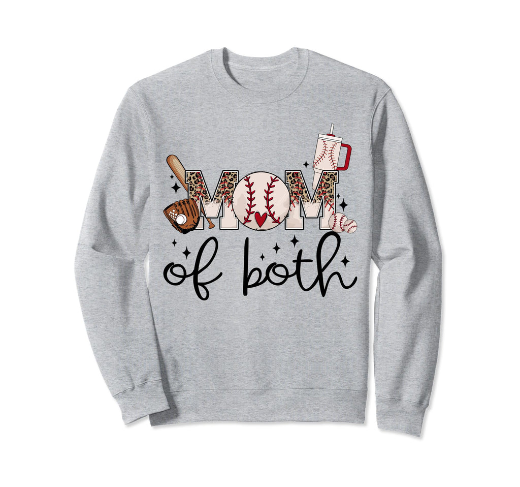 Mom Both Softball Baseball Sweatshirt - Casual Everyday Wear for Adults - T-Shirt, Sweatshirt, Hoodie