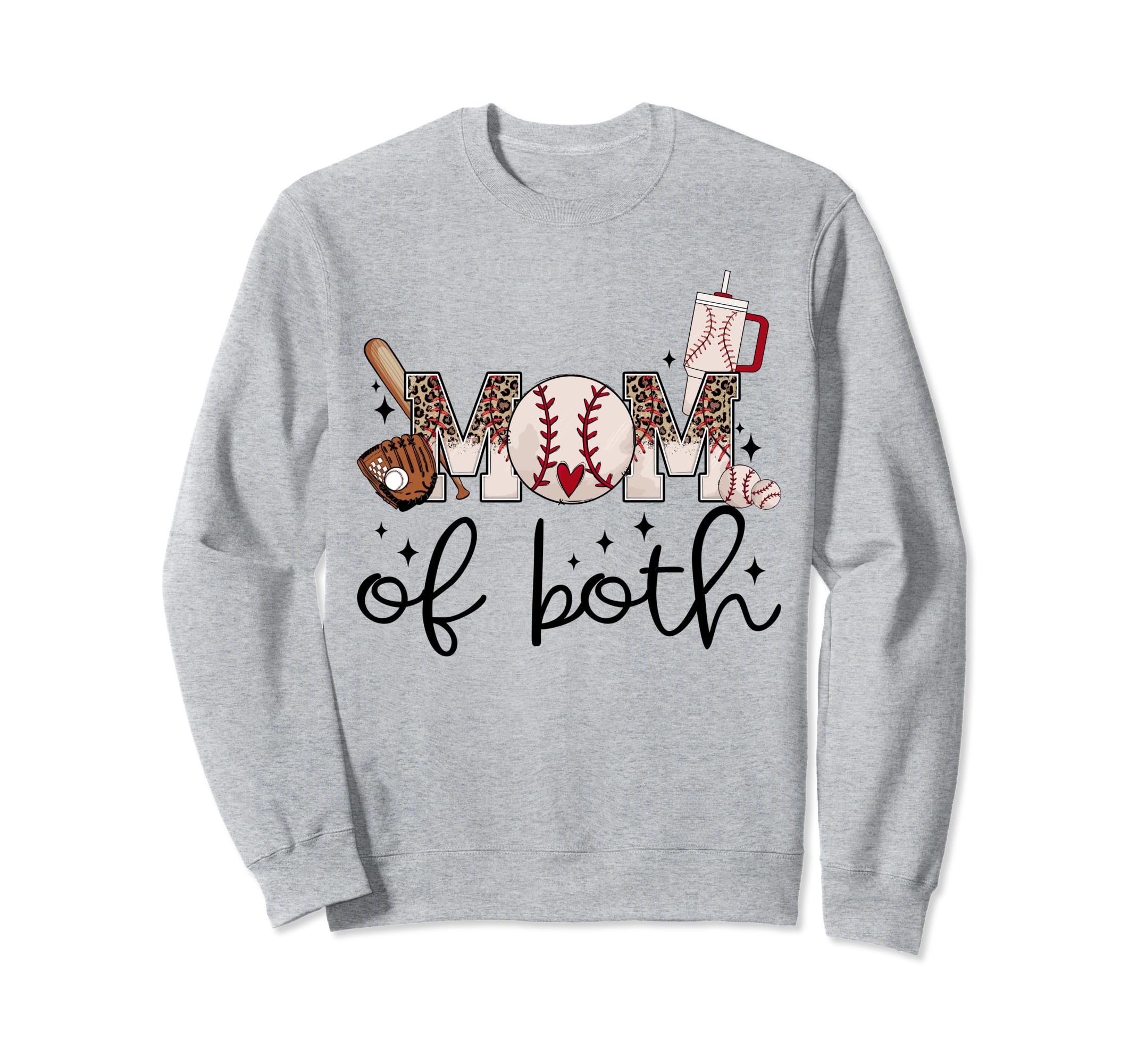 Mom Both Softball Baseball Sweatshirt - Casual Everyday Wear for Adults - T-Shirt, Sweatshirt, Hoodie