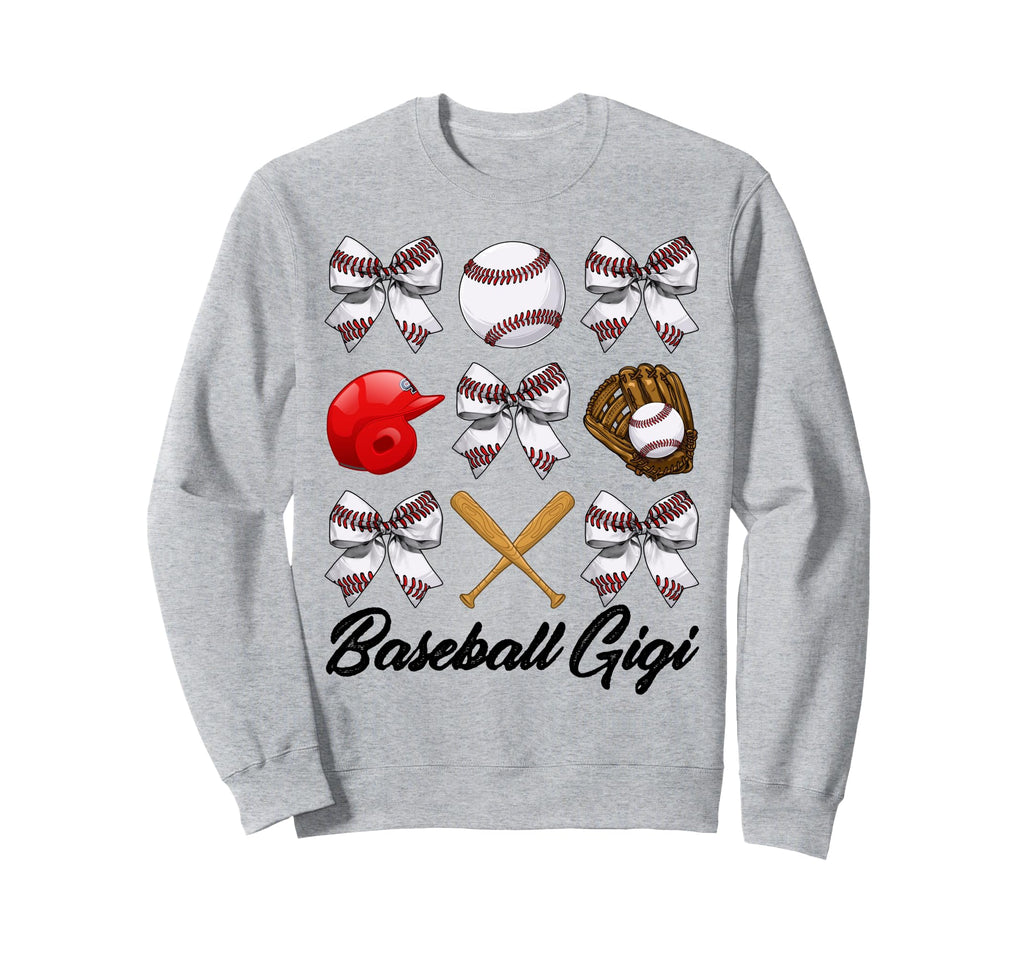 Baseball Gigi Bow Baseball Mom Sweatshirt - Streetwear Style Men Women - T-Shirt, Sweatshirt, Hoodie