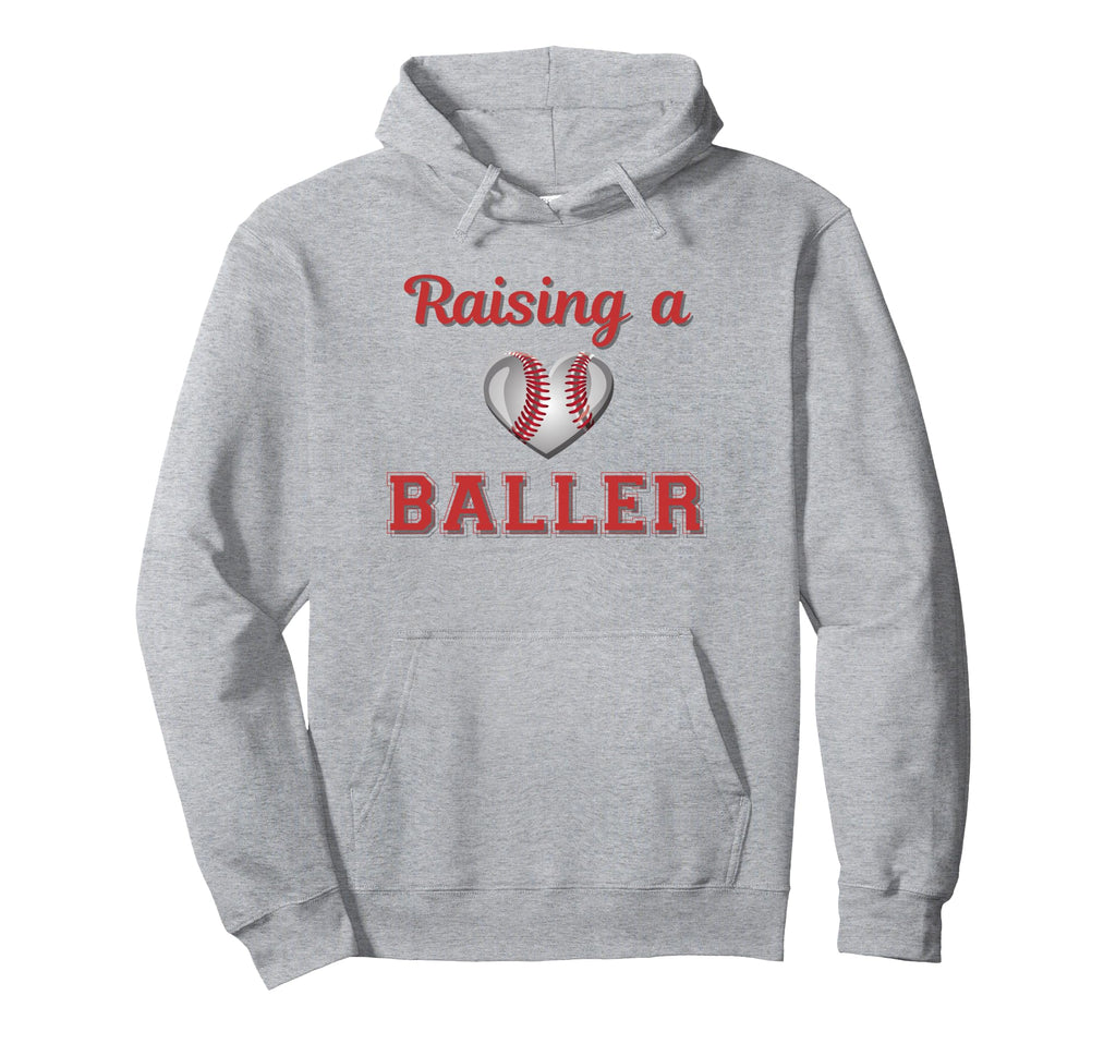 Raising Baller Baseball Season Baseball Hoodie - Trendy Graphic Men Women - T-Shirt, Sweatshirt, Hoodie