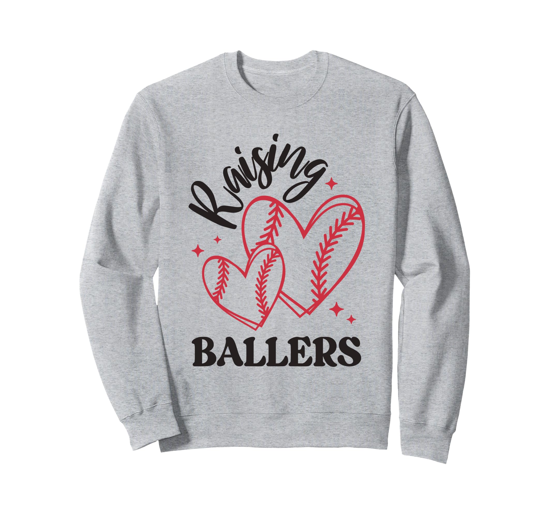 Raising Ballers Baseball Mom Heart Sweatshirt - Streetwear Style Men Women - T-Shirt, Sweatshirt, Hoodie