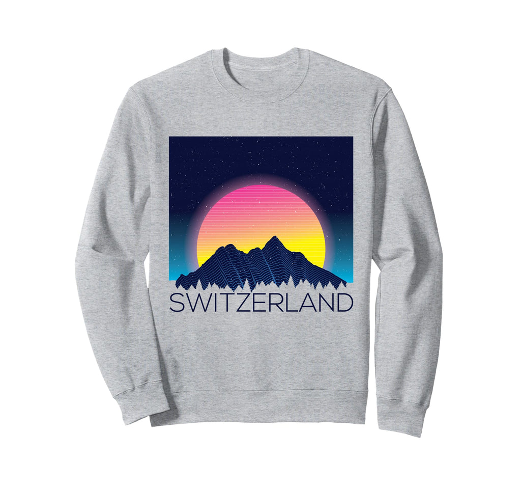 Switzerland Swiss Mountain Alps Sunset Sweatshirt - Unique Graphic Unisex - T-Shirt, Sweatshirt, Hoodie