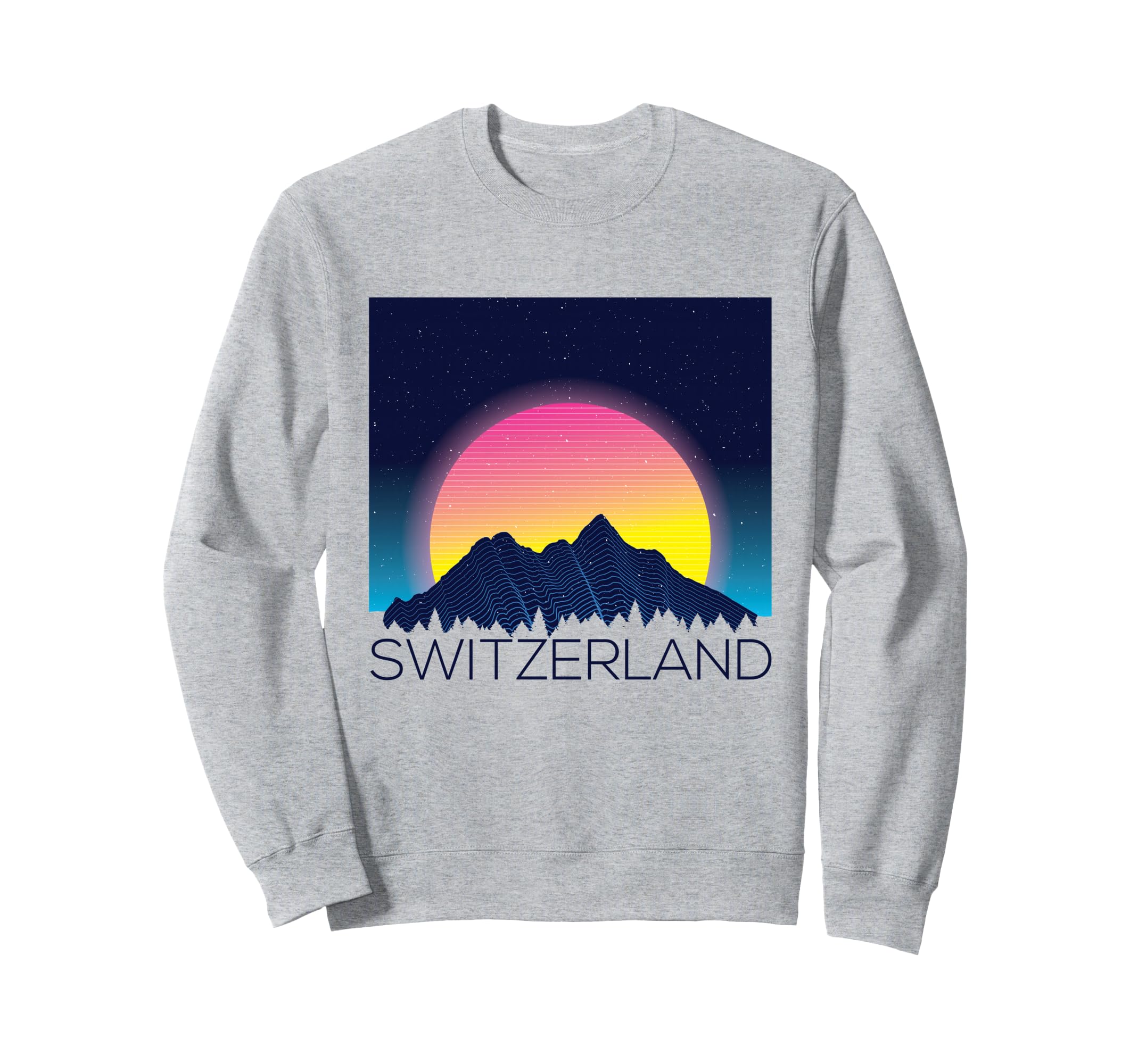 Switzerland Swiss Mountain Alps Sunset Sweatshirt - Unique Graphic Unisex - T-Shirt, Sweatshirt, Hoodie