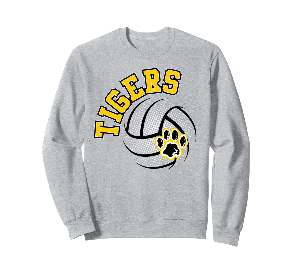 Tigers Volleyball Mom School Sweatshirt - Casual Everyday Wear for Adults - T-Shirt, Sweatshirt, Hoodie