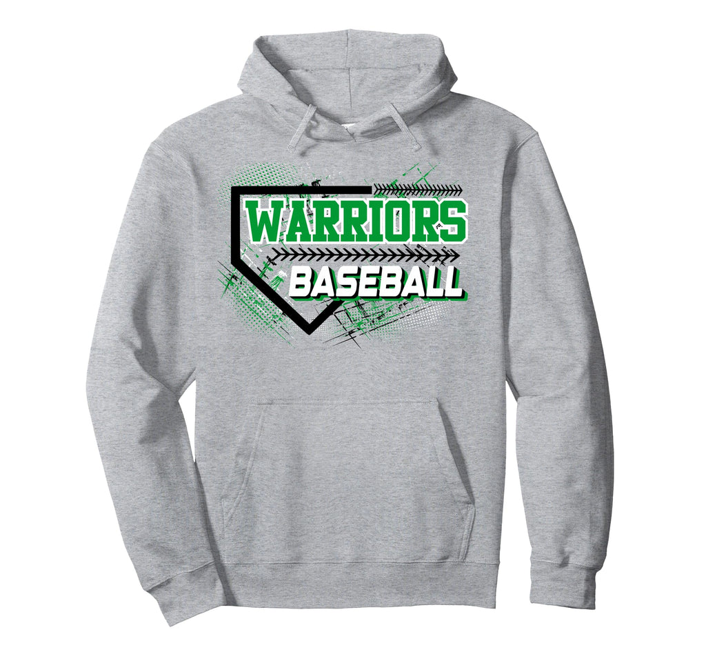 Warriors Home Plate Sports Green Warrior Hoodie - Novelty Apparel Unisex - T-Shirt, Sweatshirt, Hoodie