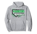 Warriors Home Plate Sports Green Warrior Hoodie - Novelty Apparel Unisex - T-Shirt, Sweatshirt, Hoodie