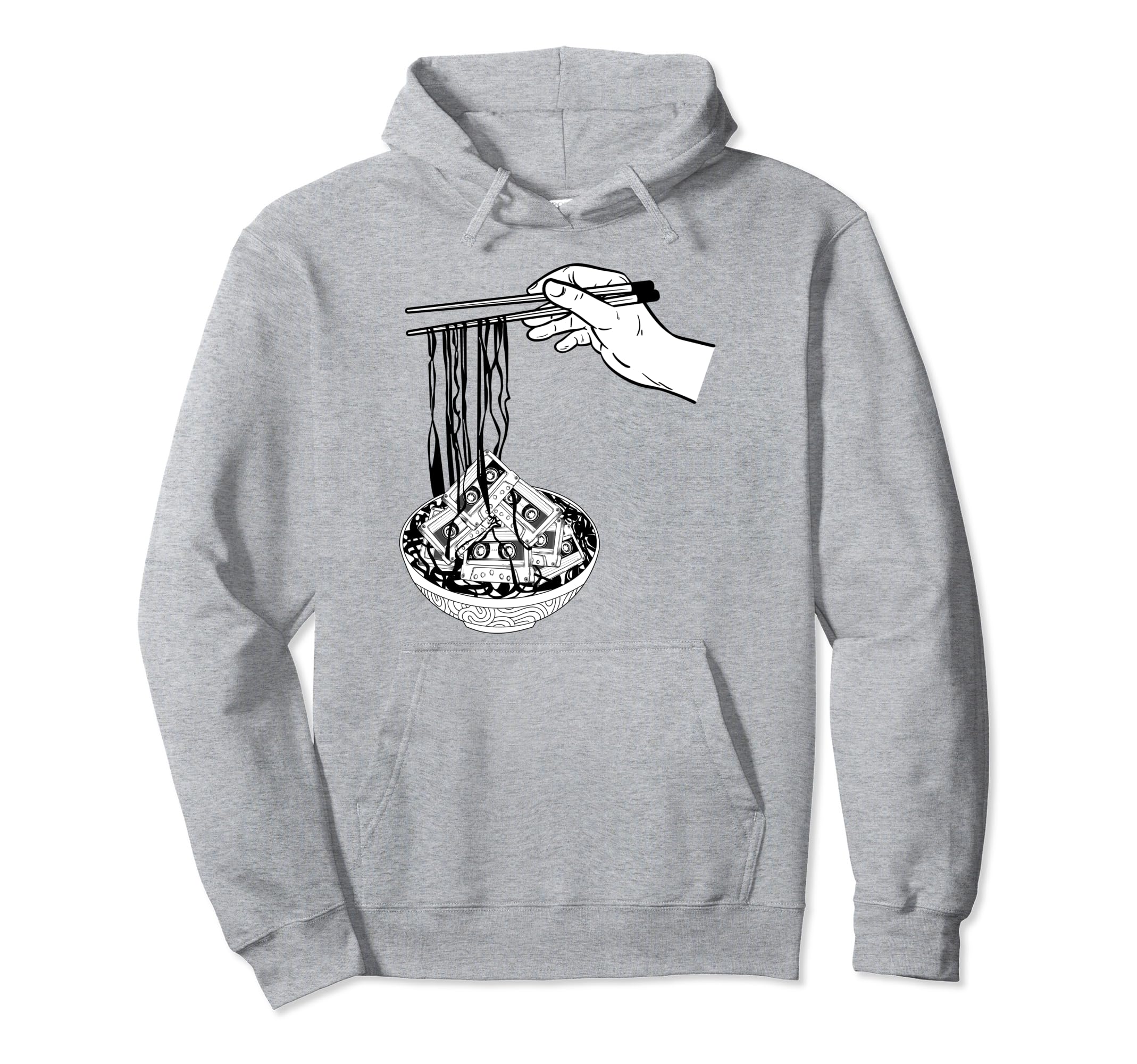 Chopsticks Hands Ramen Bowl Cassette Hoodie - Streetwear Style Men Women - T-Shirt, Sweatshirt, Hoodie