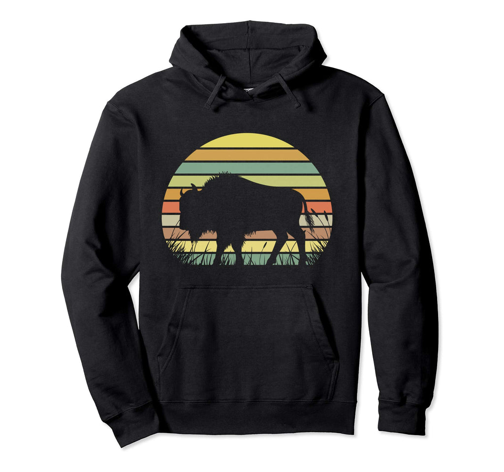 Great American Bison Buffalo Sunset Hoodie - Aesthetic Graphic Unisex - T-Shirt, Sweatshirt, Hoodie