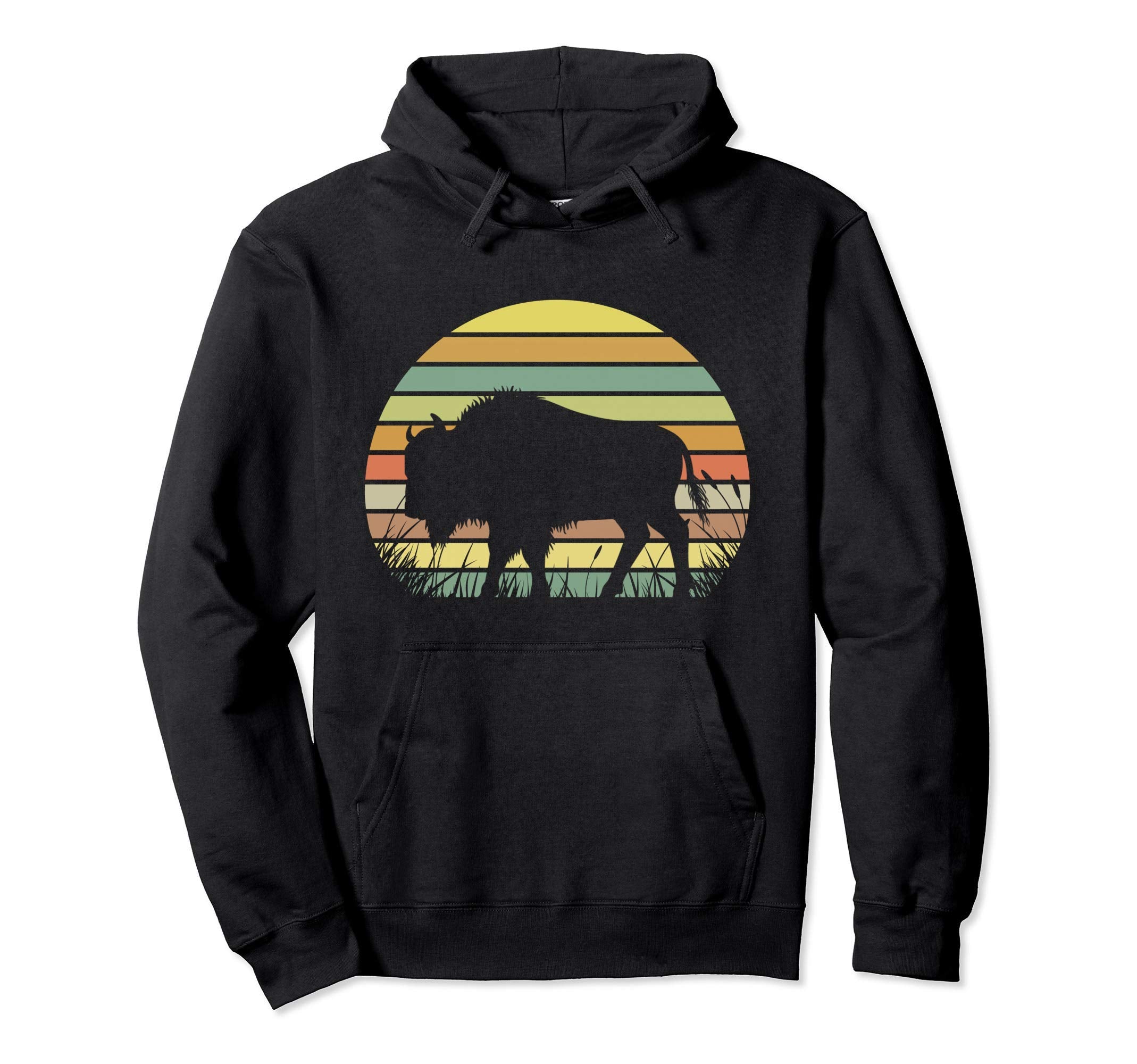Great American Bison Buffalo Sunset Hoodie - Aesthetic Graphic Unisex - T-Shirt, Sweatshirt, Hoodie
