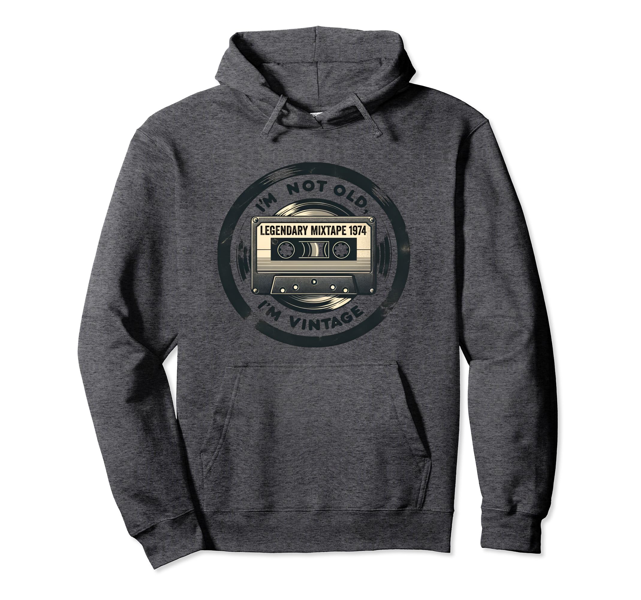 Legendary 1974 Mixtape Cassette Vinyl Hoodie - Unique Graphic for Adults - T-Shirt, Sweatshirt, Hoodie