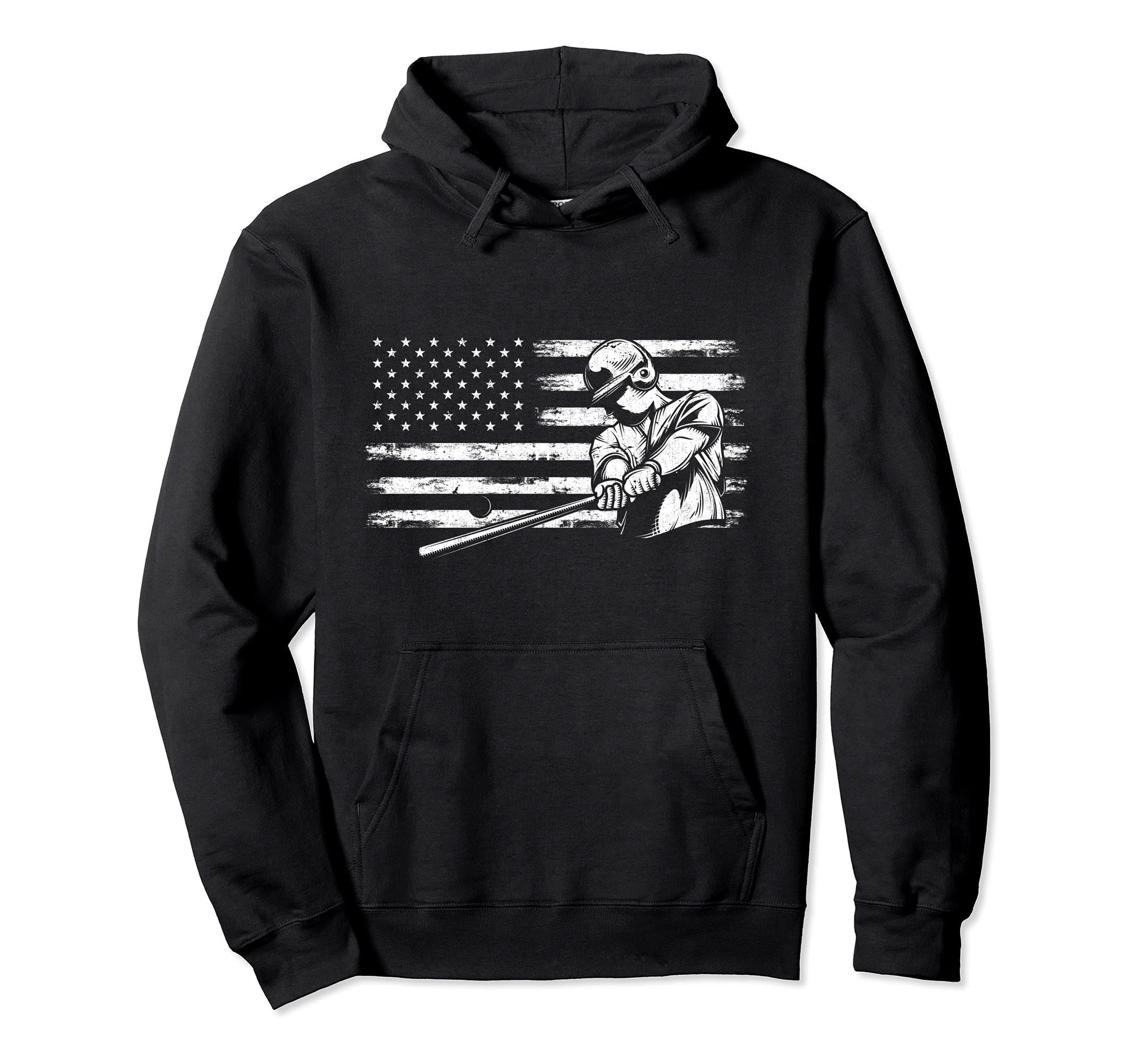 Us Flag American Baseball Batter Baseball Hoodie - Streetwear Style Unisex - T-Shirt, Sweatshirt, Hoodie