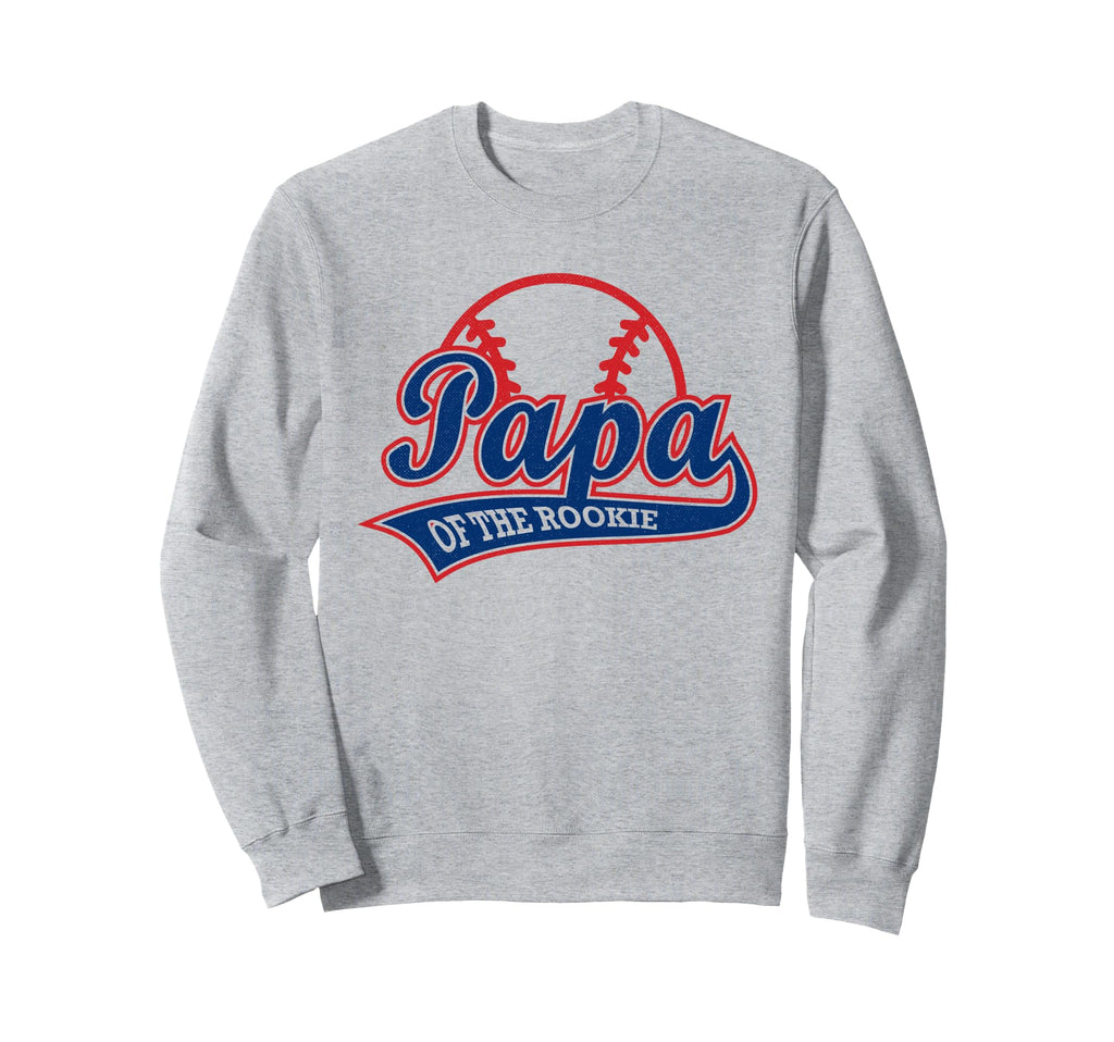 Funny Baseball Papa Rookie Sweatshirt - Minimalist Print for Adults - T-Shirt, Sweatshirt, Hoodie