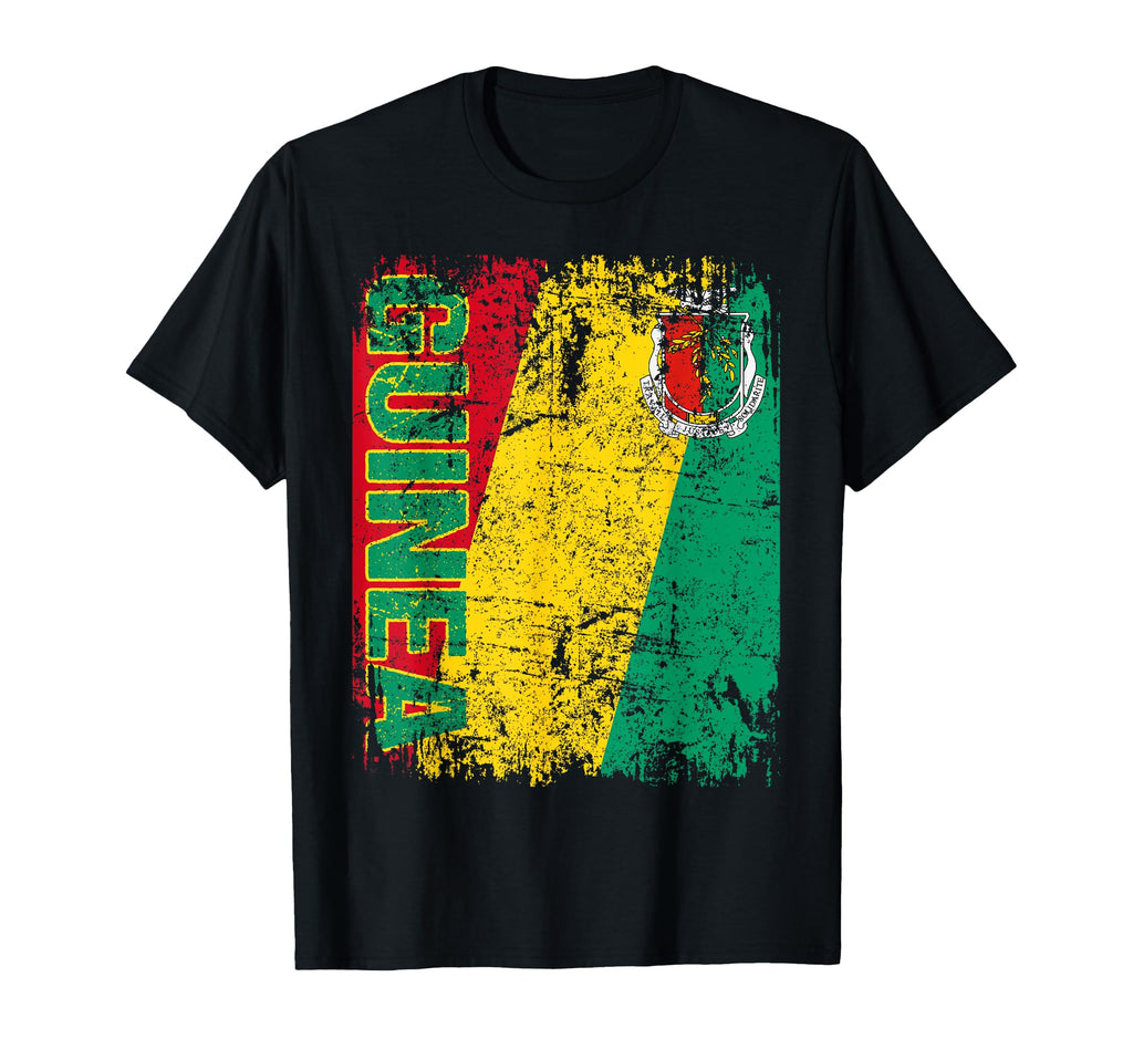 Guinea Flag Distressed Guinea T-Shirt - Unique Graphic Men Women - T-Shirt, Sweatshirt, Hoodie