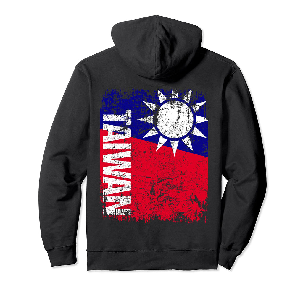 Taiwan Flag Distressed Taiwan Hoodie - Novelty Apparel Men Women - T-Shirt, Sweatshirt, Hoodie
