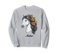 Coquette White Horse Flowers Mother Sweatshirt - Novelty Apparel Men Women - T-Shirt, Sweatshirt, Hoodie