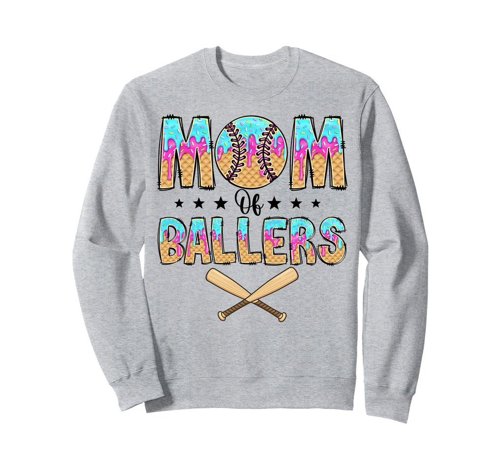 Raising Baller Mom Both Baseball Sweatshirt - Unique Graphic for Adults - T-Shirt, Sweatshirt, Hoodie
